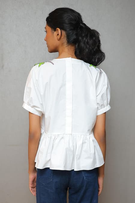 Studio Moda India White KANIKONNA Applique Top 