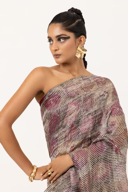 Unallume By Nisha Floral Collage Silk Saree 