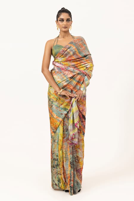 UNALLUME by Nisha Verdant Symphony Silk Saree 