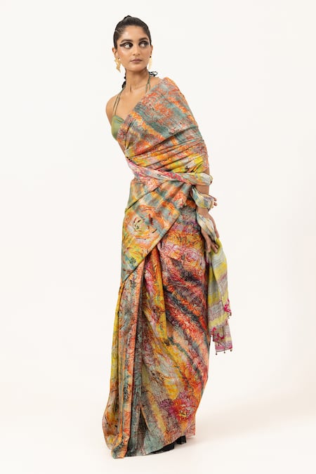 Unallume By Nisha Verdant Symphony Silk Saree 