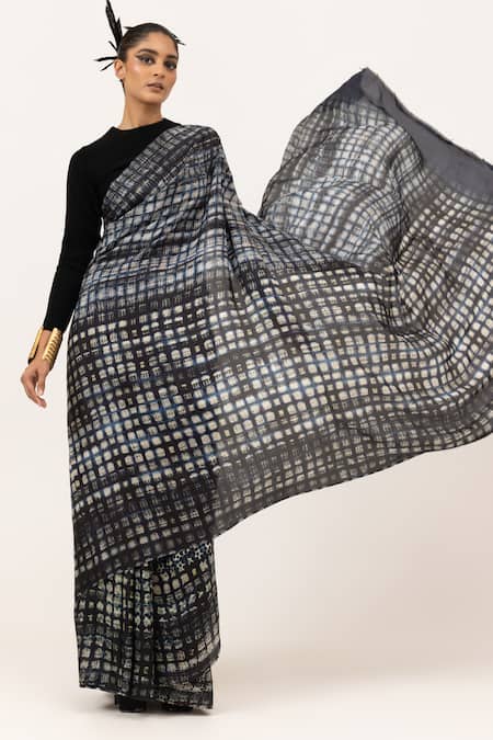 Unallume By Nisha Noir Luxe Silk Saree 