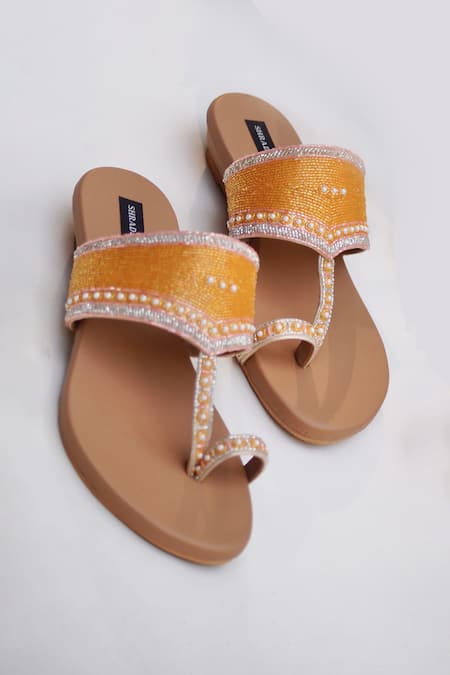 Shradha Hedau Footwear Couture Yellow Vera Kolhapuri Flat