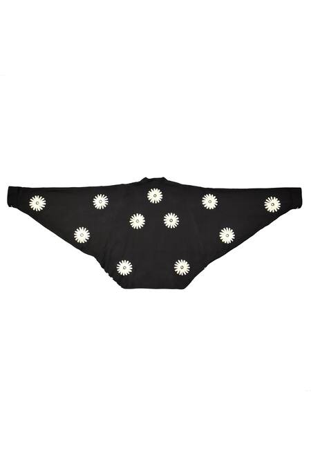 Buy_KA-Sha_Black Cotton Embroidery Handwoven Jacket _Online_at_Aza_Fashions