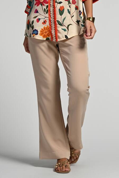 Shop Taroob Multi Color Silk, Modal, Satin Embroidery Collared Bageecha Shirt Online at Aza Fashions Shop_Taroob_Multi Color Silk, Modal, Satin Embroidery Collared Bageecha Shirt_Online_at_Aza_Fashions