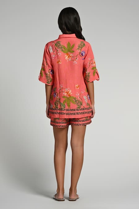 Taroob Monkey Pop Linen Shirt & Shorts Set 