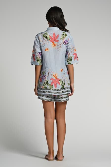 Taroob Monkey Pop Linen Shirt & Shorts Set 