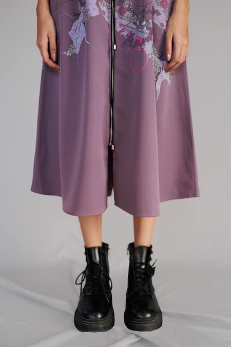 Shop Anurag Gupta Purple Crepe High Neck Mauve Map Long Dress Online at Aza Fashions Shop_Anurag Gupta_Purple Crepe High Neck Mauve Map Long Dress _Online_at_Aza_Fashions