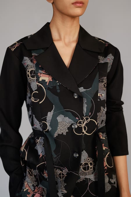 Buy Anurag Gupta Black Crepe, Brocade Map Coat Set Online at Aza Fashions Buy_Anurag Gupta_Black Crepe, Brocade Map Coat Set _Online_at_Aza_Fashions