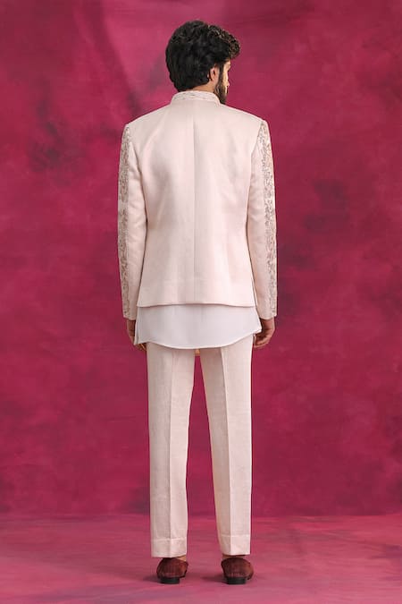 Jatin Malik Pastel Pink Bandhgala Set 