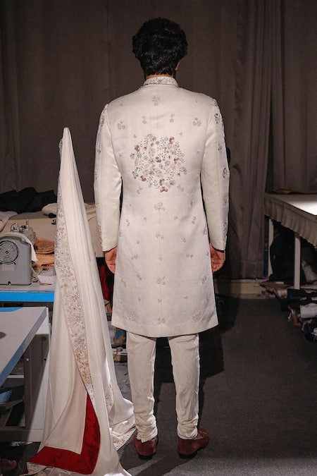 Jatin Malik Imperial White Sherwani Set 