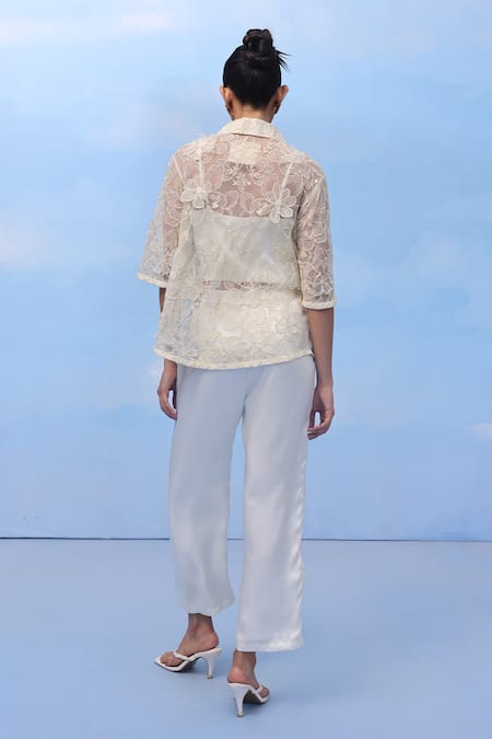 Couché By Anandini Visco Bloom Cream Floral Shirt 