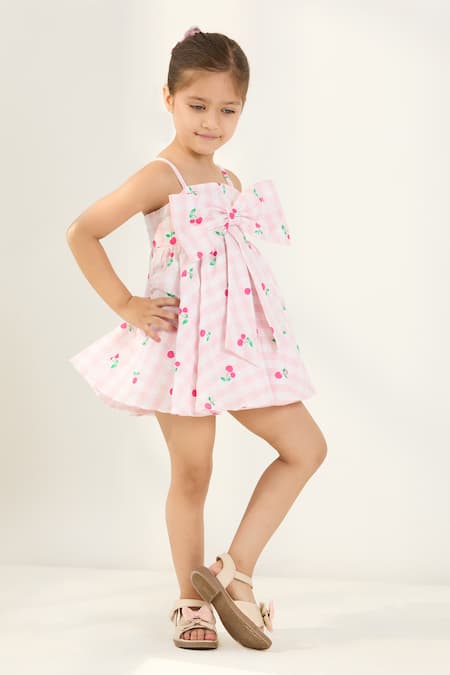 Pnk Isha Arora (Pink)_Pink Cotton Fruity Flair Dress _Online_at_Aza_Fashions