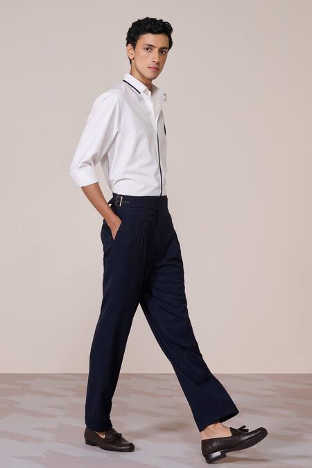 Shop_S&N By Shantnu Nikhil_Off White Embroidery Designer Slim Fit Shirt_Online_at_Aza_Fashions