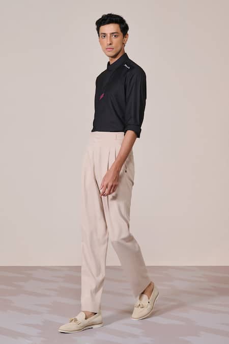 S&N By Shantnu Nikhil_Black Rayon Designer Slim Fit Shirt_Online_at_Aza_Fashions