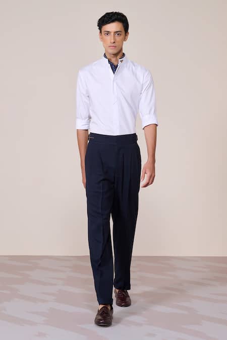 S&N by Shantnu Nikhil Designer Off White Slim Fit Shirt 
