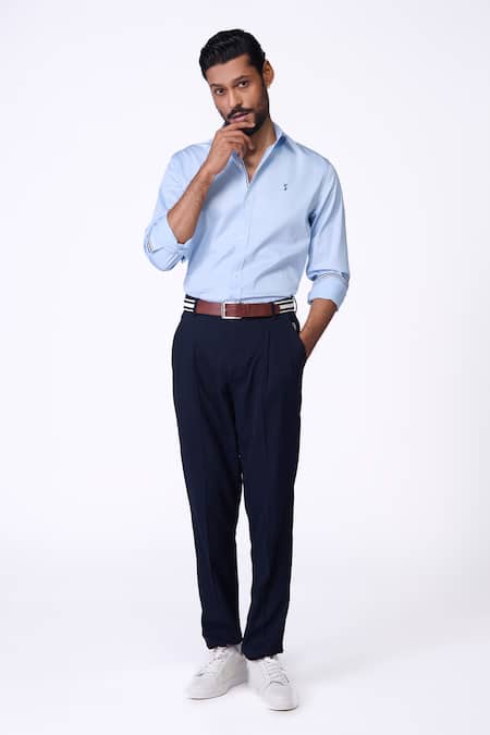 S&N by Shantnu Nikhil Light Blue Slim Fit Designer Shirt 