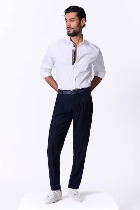 S&N by Shantnu Nikhil White Slim Fit Designer Shirt 