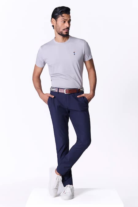 S&N by Shantnu Nikhil Navy Slim Fit Trouser 