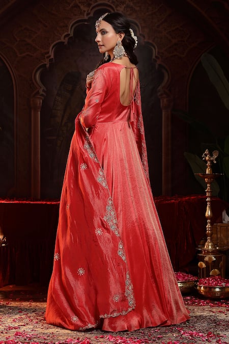Miku Kumar Shanaya Red Anarkali Set 