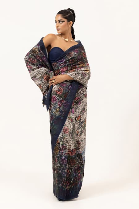 UNALLUME by Nisha Whispering Bloom Silk Saree 