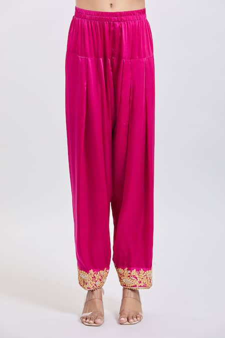 Buy_Sheetal Batra_Pink Embroidery Collared Rajak Hot Kurta Set 