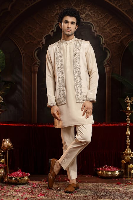 Miku Kumar Ivory Nehru Jacket Kurta Set 
