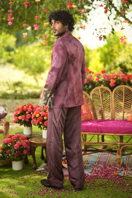 Mahima Mahajan Burgundy Bandhgala & Pant Set 