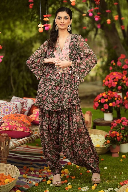 Mahima Mahajan Floral Print Georgette Kurta & Salwar Set 