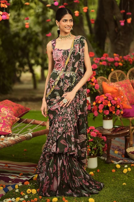 Mahima Mahajan Pine Green Designer Corset Top 
