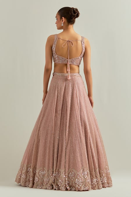 Ikshita Choudhary Baby Pink Hand Embroidered Lehenga Set