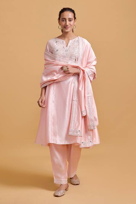 Buy Gulabo By Abu Sandeep Pink Modal, Chanderi Embroidery Dupatta Online at Aza Fashions Buy_Gulabo By Abu Sandeep_Pink Modal, Chanderi Embroidery Dupatta _Online_at_Aza_Fashions