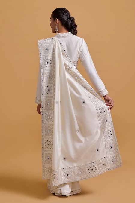 Shop Gulabo By Abu Sandeep Off White Modal, Chanderi Sequins, Embroidery Designer Saree at Aza Fashions Shop_Gulabo By Abu Sandeep_Off White Modal, Chanderi Sequins, Embroidery Designer Saree _at_Aza_Fashions