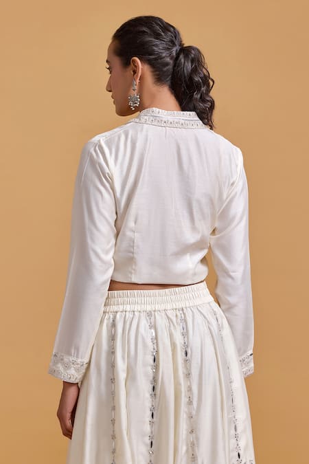 Gulabo By Abu Sandeep Off White Designer Top 
