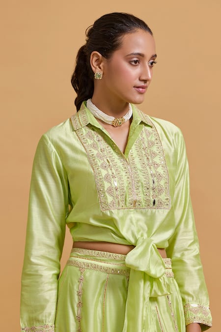 Gulabo by Abu Sandeep Pista Green Designer Top 