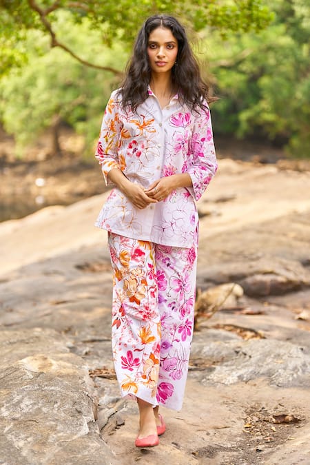 Dash And Dot Floral Print Organic Cotton Set 