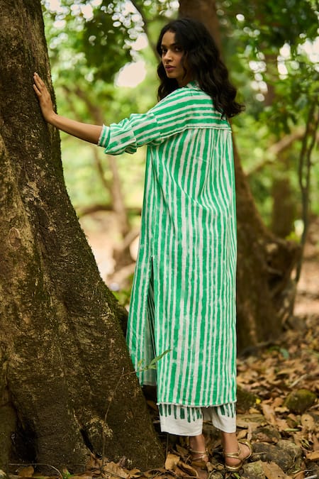 Dash And Dot Handpainted Stripe Longline Shirt Tunic 