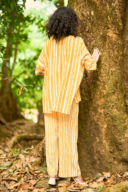 Dash And Dot Sunflower Print Organic Cotton Shirt & Pant Set 