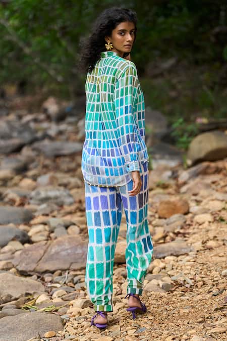 Dash And Dot Multi Ombre Hand Painted Shirt & Pant Set 