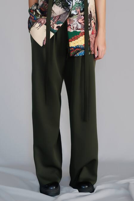 Buy_Anurag Gupta_Gray Crepe Neolithic Coat Set _Online_at_Aza_Fashions