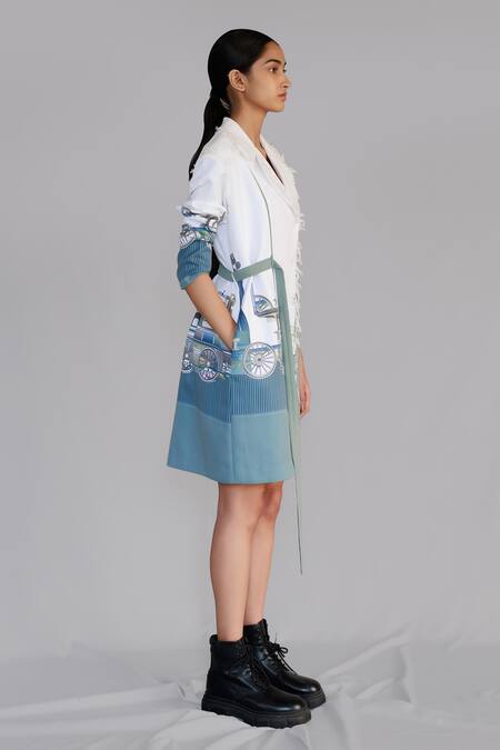 Anurag Gupta_White Crepe Collared Designer Industry Coat Dress _Online_at_Aza_Fashions