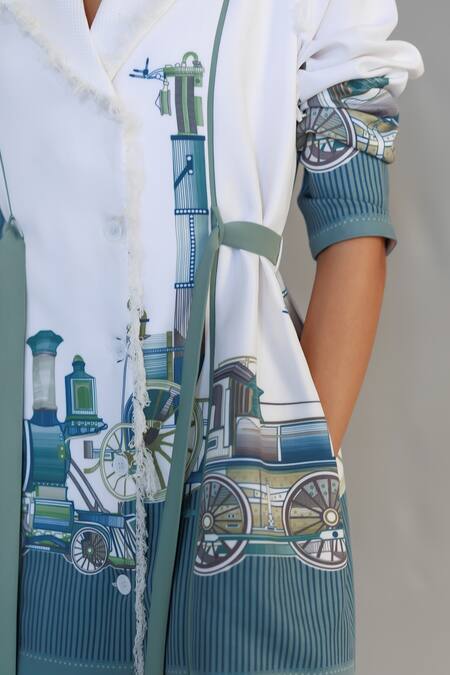 Shop_Anurag Gupta_White Crepe Collared Designer Industry Coat Dress _Online_at_Aza_Fashions