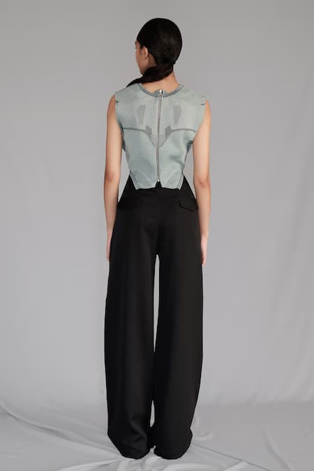 Anurag Gupta Knitted Panel Top & Pant Set 