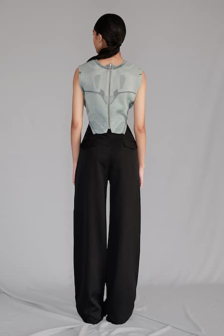 Anurag Gupta Black Pleated Pants 