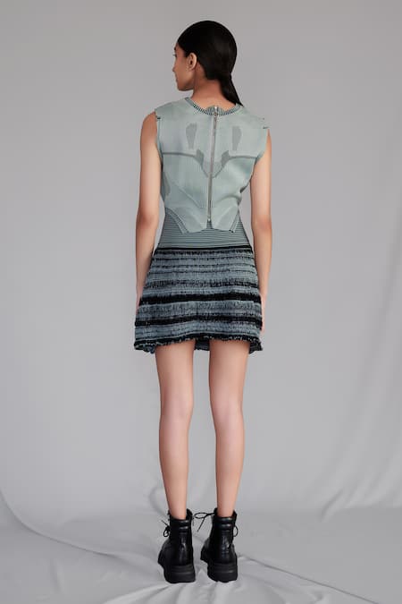 Anurag Gupta Lime Knitted Skirt 