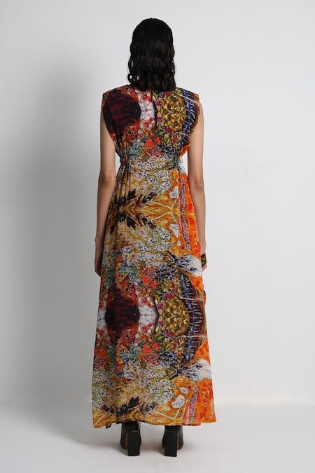 Forty Four Multi Color Hand Embroidered Dress 