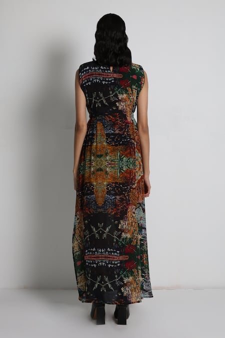 Forty Four Multi Color Hand Embroidered Dress 