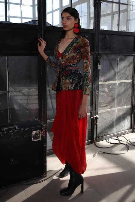 Forty Four Multi Color Designer Jacket Set 