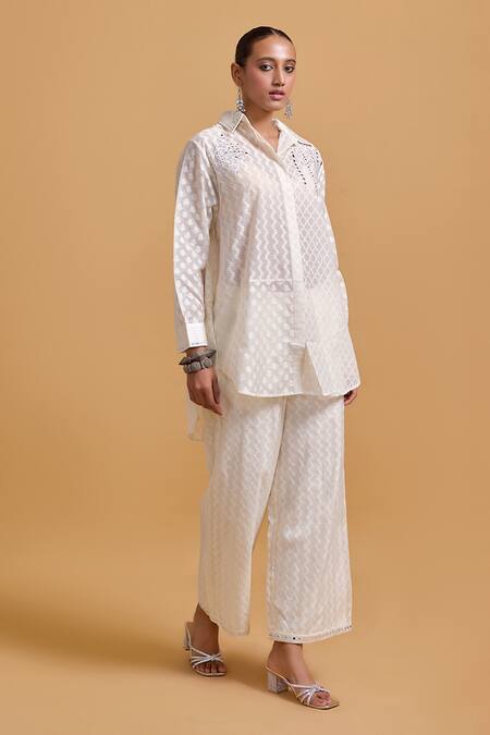 Buy Gulabo By Abu Sandeep Off White Cotton Designer Pant Online at Aza Fashions Buy_Gulabo By Abu Sandeep_Off White Cotton Designer Pant _Online_at_Aza_Fashions