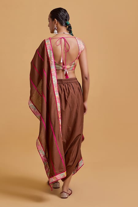 Gulabo By Abu Sandeep Designer Chanderi Dhoti Saree 