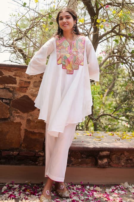 Gulabo by Abu Sandeep Designer Chanderi Kurta Pant Set 